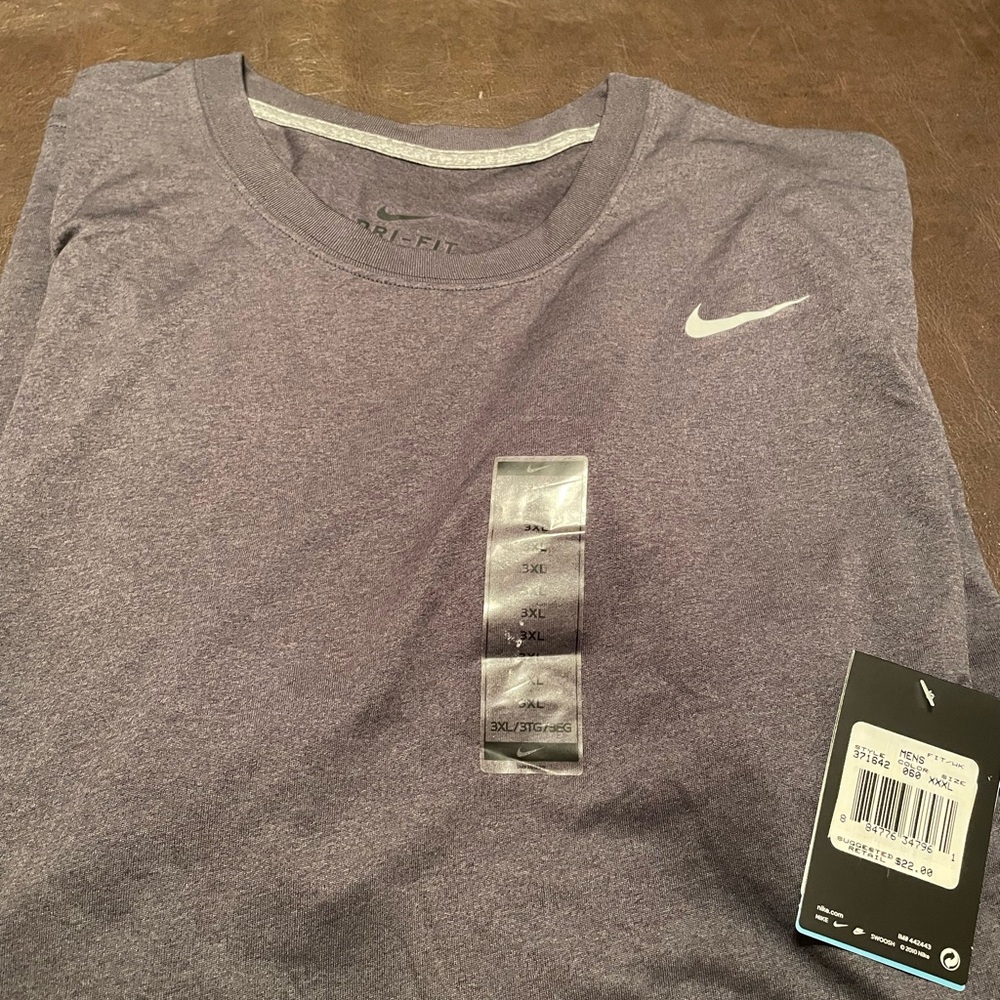 NWT Nike Men's Heathered Purple Long Sleeve Tee